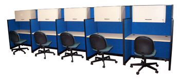 Caballeriza para Call Center con Librero Colgante