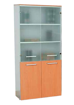 Librero con Puertas de Cristal