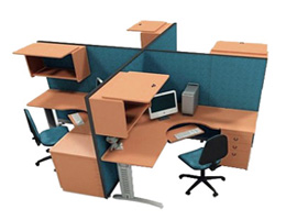 modulo de mamparas para 4 personas de oficina