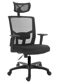 Sillon Semi-Ejecutivo Para Oficina con Cabecera y Brazos Ajustables